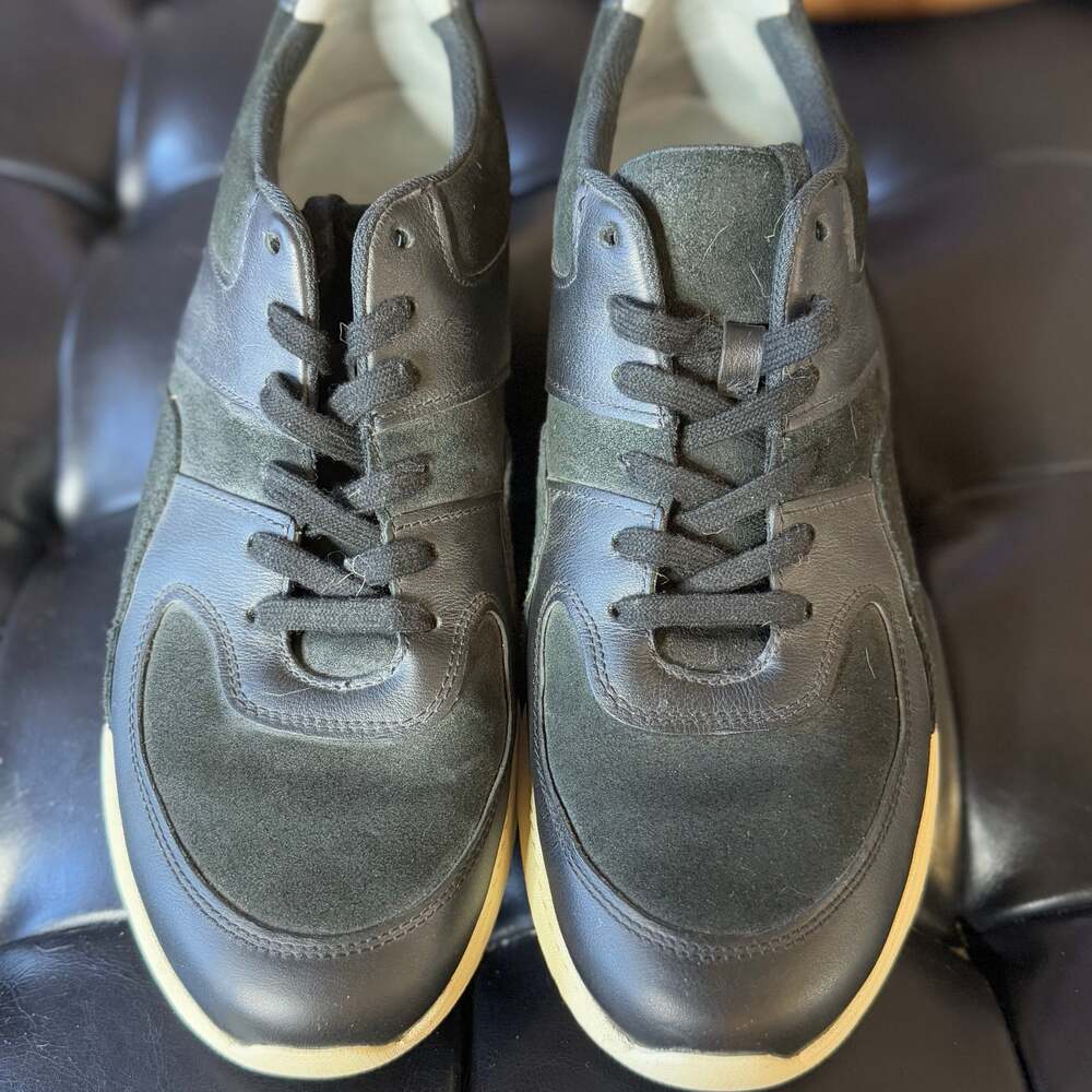 Everlane The Trainer Leather & Suede Black Sneakers